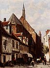 Background Wall Art - A Busy Street In Bremen With The Saint Johann Church In The Background